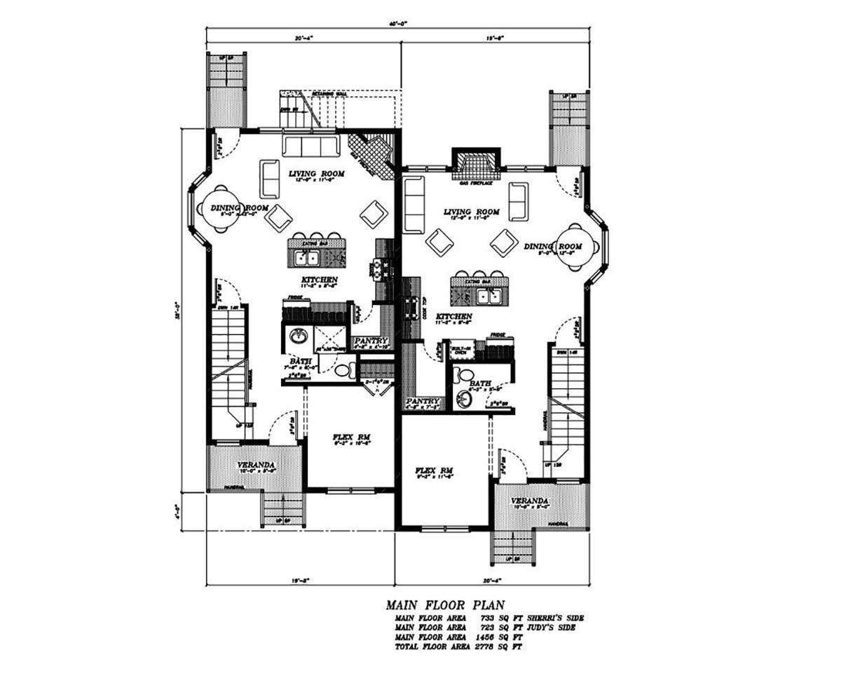 Asymetrical Duplex in Westmount | Edmonton Aurora Home Design Plan