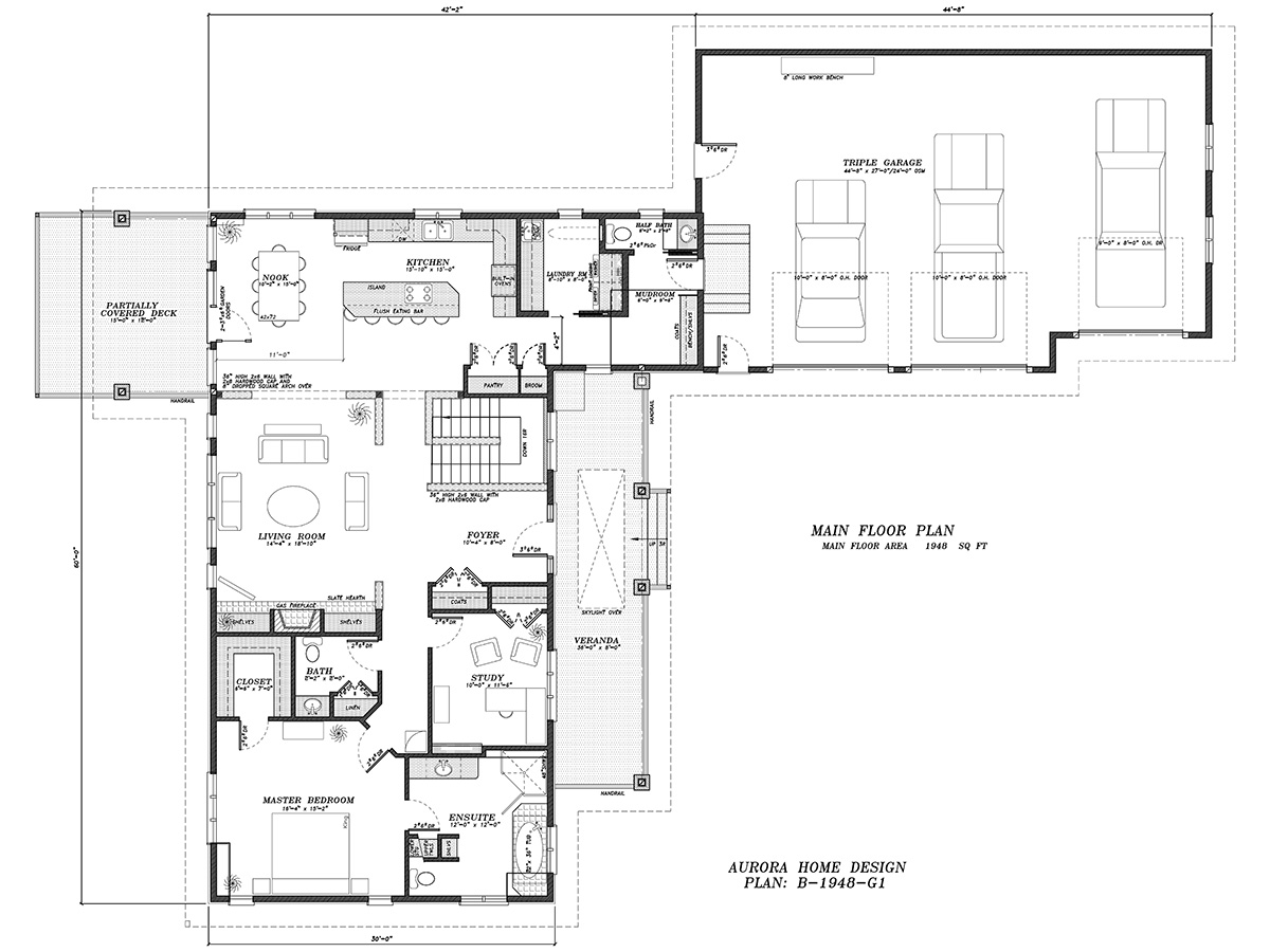 Bungalow Open floor Plan | Aurora Home Designs Edmonton