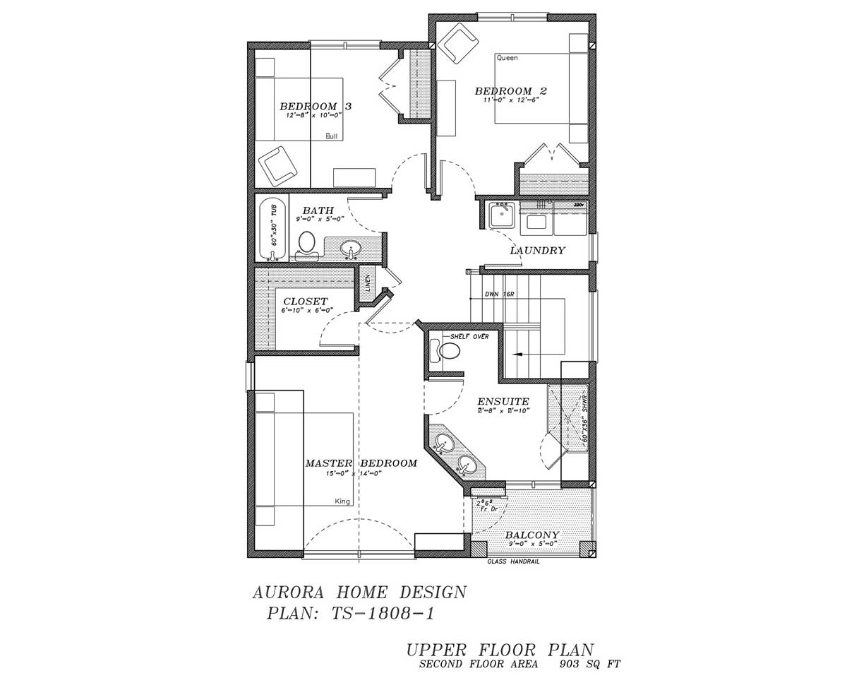 Infill 2 storey with lots of open space. | Edmonton Aurora Home Design Plan