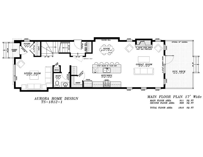 17' Wide Skinny 2 Storey - 1817 sq ft - 3 Bedroom | Aurora Home Designs Edmonton