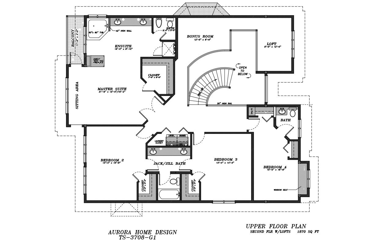 Executive Walk-out 2 Storey with 4 Bedrooms. | Edmonton Aurora Home Design Plan